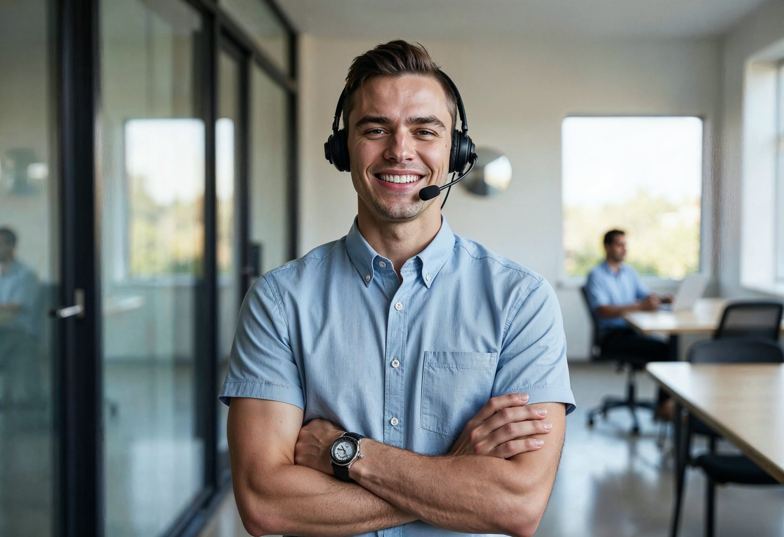 representante de servicio al cliente sonriente representante de servicio al cliente sonriente